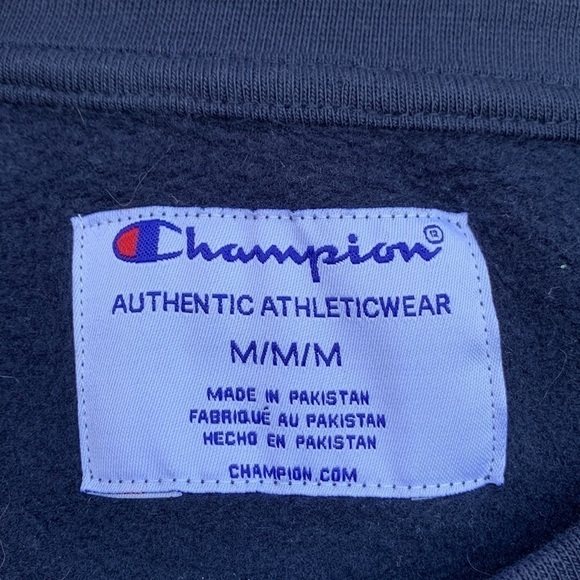 Nwot Champion Graphic Logo Crew Neck Sweatshirt - Navy - Picture 13 of 14